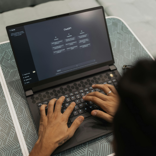 person searching on chatgpt