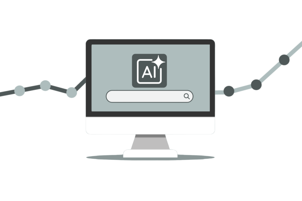 computer with ai search on screen